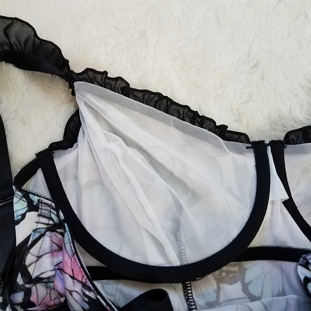 Torrid Curves Satin Ruffle Bodysuit - Picture 9 of 11